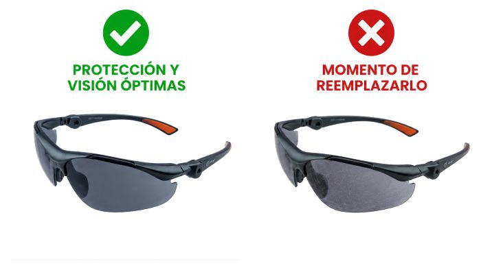 ¿Cada cuánto tiempo conviene reemplazar los anteojos de seguridad